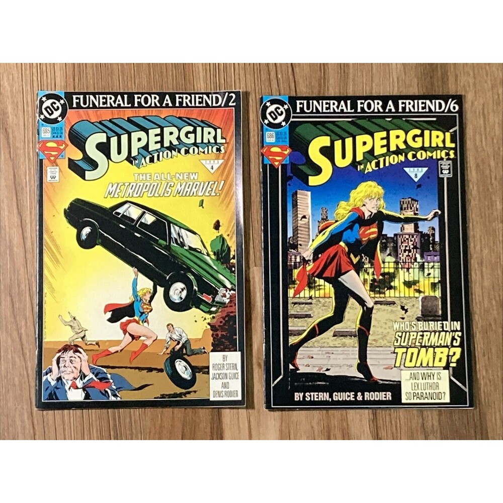 Supergirl Action Comics Funeral For A Friend Set No. 2 & 6 (1993 Marvel Comics)